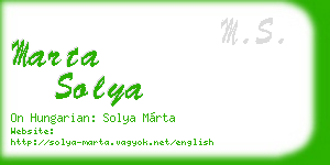 marta solya business card